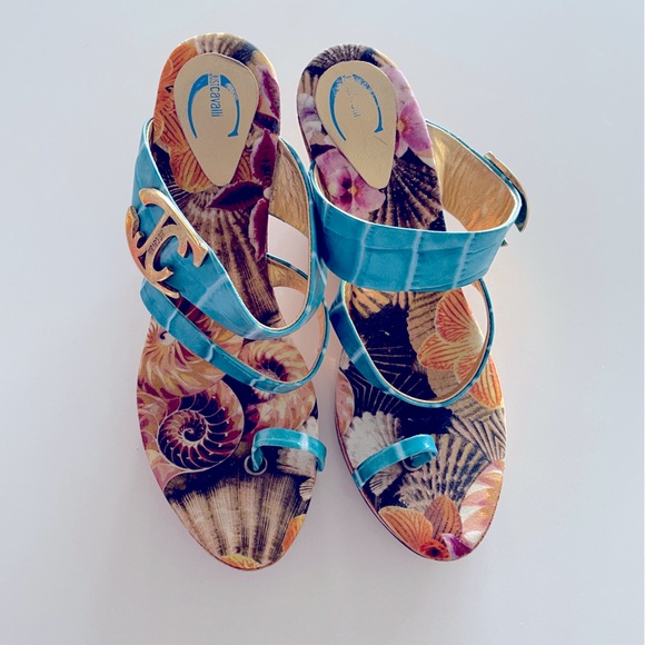 Just Cavalli 🐚 Wedges Sandals Summer Print 🐚 - Picture 9 of 10